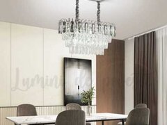 Candelabru Krystal Shine Silver Dining 60x30, 12 surse de iluminare